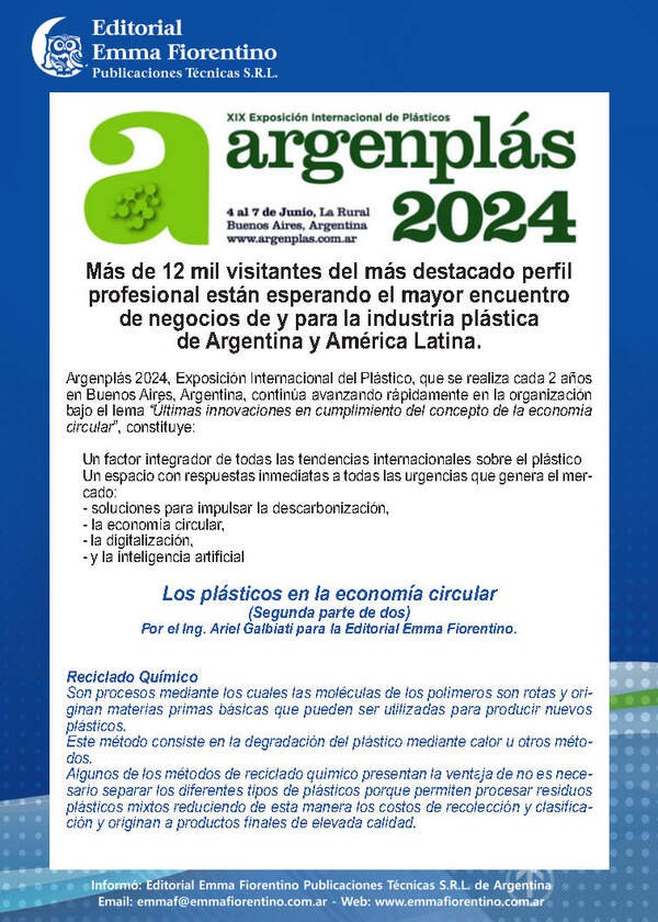 Ms de 12 mil visitantes del ms destacado perfil profesional estn esperando el mayor encuentro de negocios de y para la industria plstica de Argentina y Amrica Latina